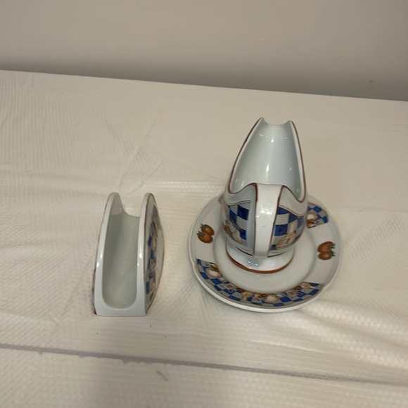 Gravy/Sauce Boat with Saucer and Napkin Holder - Picture 3 of 11